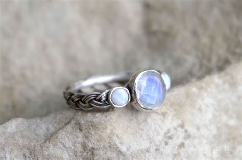 Moonstone and Opal Ring - Shealynn's Faerie Shoppe