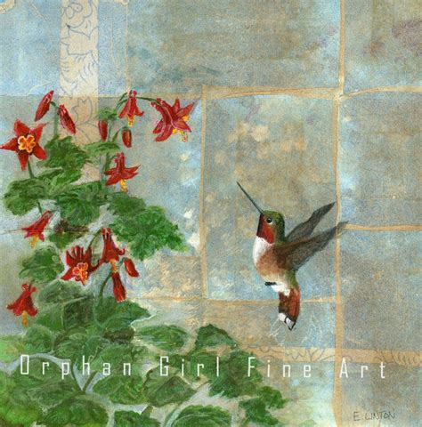 Hummingbird Art Garden Bird Art Hummingbird Painting - Etsy