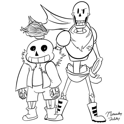 Sans And Papyrus Coloring Page by dragonfire1000 on DeviantArt
