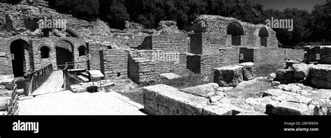 Ruins of the Sanctuary of Asciepius, ancient Butrint, UNESCO World Heritage Site, Butrint ...