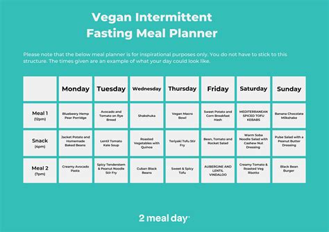 Recommended Vegan Intermittent Fasting Meal Plans | 2 Meal Day