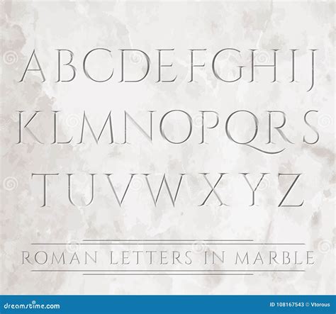 Roman letters in stone stock vector. Illustration of text - 108167543