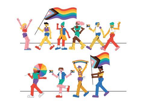 LGTBQ pride - characters set cartoon style 20635265 Vector Art at Vecteezy