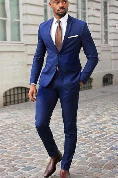 Men Tuxedo suite Formal Dress For Business, Office Party and Groom Wedding | Blue suit men ...