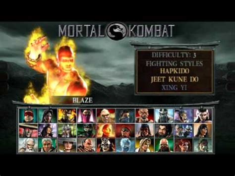 Mortal Kombat Deception (MK Unchained) - Character Select - YouTube