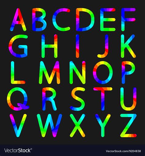 Rainbow letters of the alphabet Royalty Free Vector Image