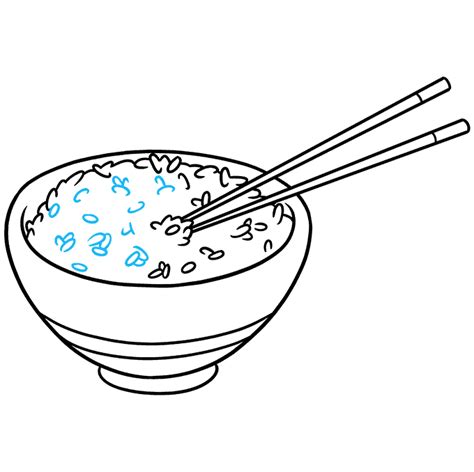 How to Draw Rice and Chopsticks - Really Easy Drawing Tutorial