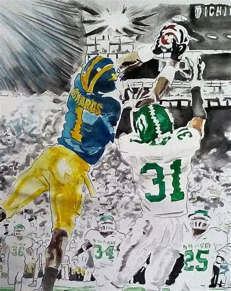 Michigan Wolverines Braylon Edwards Art Print Michigan U of M | Etsy