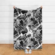 black and white abstract painting Fabric | Spoonflower