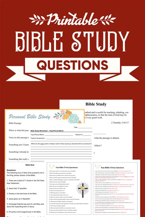 Free Online Printable Bible Studies