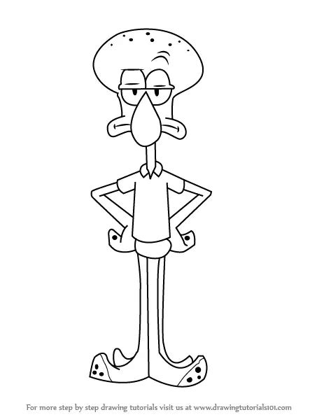 Learn How to Draw Squidward from SpongeBob SquarePants (SpongeBob SquarePants) Step by Step ...