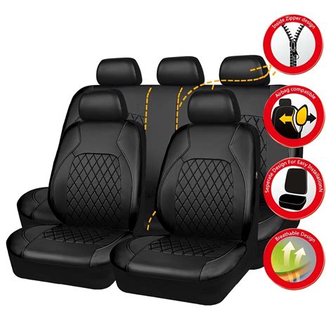 9pcs Set Pvc Quilted Leather Thread Pressing Faux Leather Car Seat ...