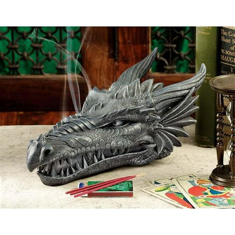 Medieval Gothic Dragon Head Sculpture Incense Burner Holder with 3 Sticks - Walmart.com ...