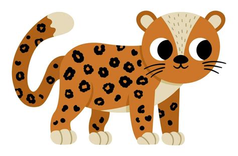 Vector amur leopard icon. Endangered species illustration. Cute extinct ...