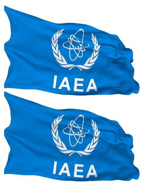 International atomar Energie Agentur, iaea Flagge Wellen isoliert im einfach und stoßen Textur ...