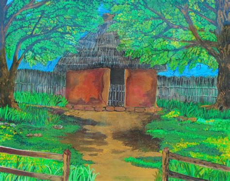 Hut, Painting by Pallavi Sharma | Artmajeur