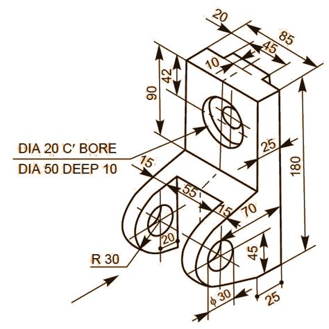 Sectional View Engineering Drawing Exercises | Free download on ClipArtMag