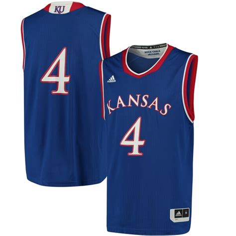 #4 Kansas Jayhawks adidas Replica Basketball Jersey - Royal - Fanatics.com