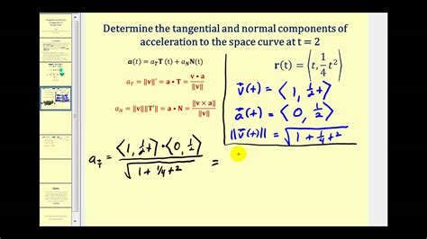 Determining the Tangential and Normal Components of Acceleration - YouTube