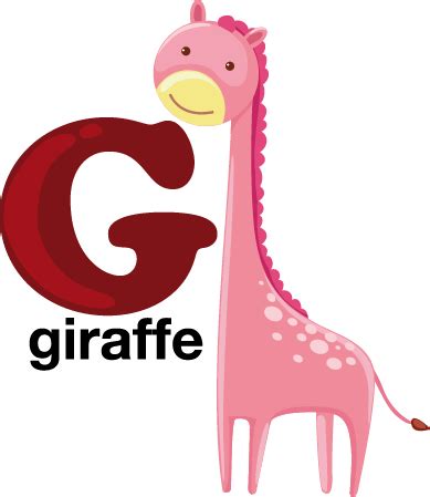 Kids Letter G Giraffe Sticker - TenStickers