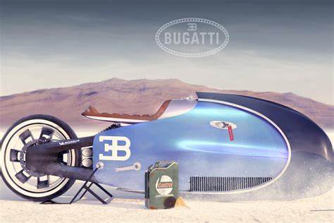 This concept Bugatti motorcycle is designed to shatter speed records like the hypercar it is ...