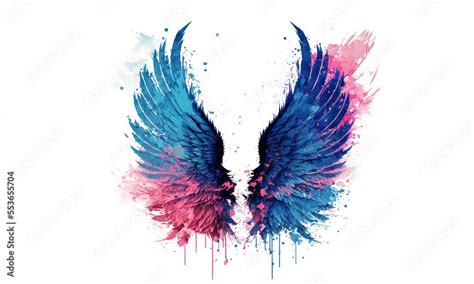 Beautiful magic watercolor angel wings Stock Illustration | Adobe Stock