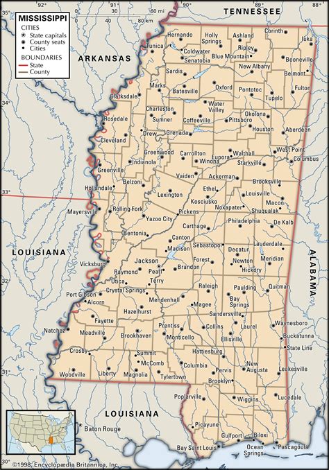 Map Of Louisiana And Mississippi With Cities