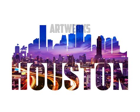 Houston Skyline PNG Houston Texas Digital Art SVG Not - Etsy