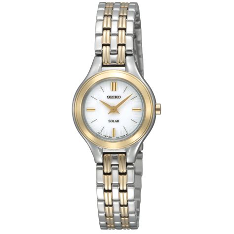 Seiko Ladies Two Tone Stainless Steel Classic Solar Watch SUP210