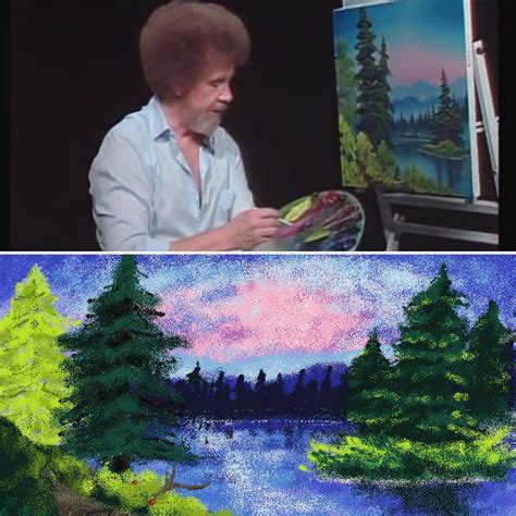 I followed a Bob Ross tutorial in MS Paint : r/pics