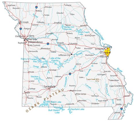 Missouri State Map With Cities And Towns - Map