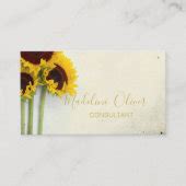Sunflower Rustic Modern Stylish Gold Business Card | Zazzle