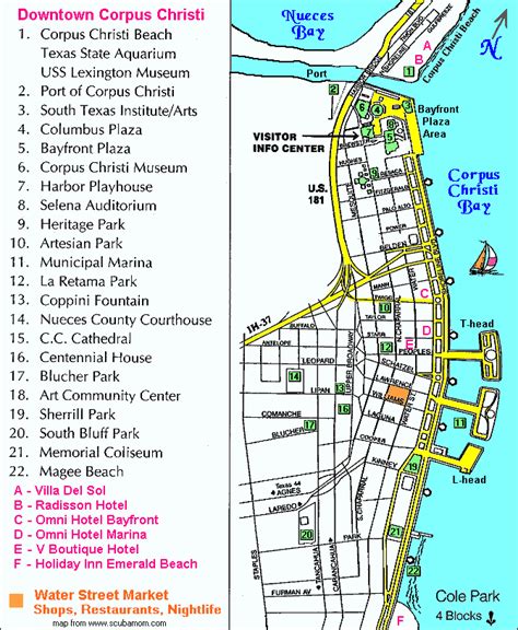 a map showing the locations of various tourist attractions