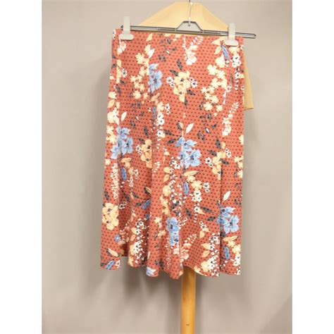 M&S Classic Skirt, Orange Mix, elasticated waist, size 22 Reg M&S Marks & Spencer - Size: 22 ...