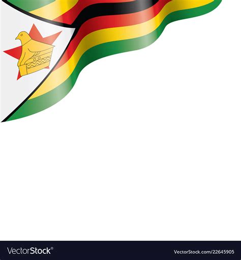 Zimbabwe flag on a white Royalty Free Vector Image