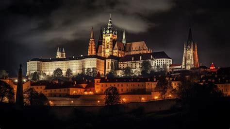 Premium AI Image | Night view of Prague Castle