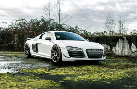 Satin Black Rims Give White Audi R8 a Touch of Style — CARiD.com Gallery