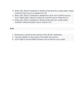 SQL Statements For Beginners Series | Worksheet 1 by Professor Drub