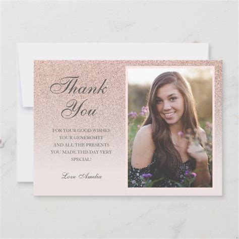 Sweet 16 Thank You Cards & Templates | Zazzle | Rose gold glitter, Blue glitter, Pink sweet 16