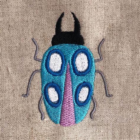 Groovy beetle embroidery design - Machine Embroidery Geek