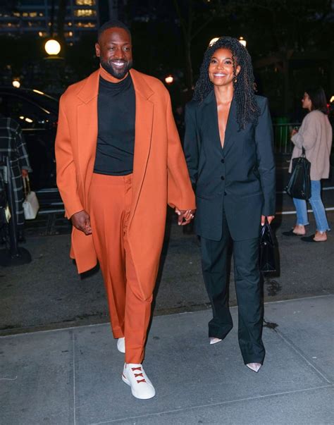 Gabrielle Union and Dwyane Wade Matching Pantsuits in NYC | POPSUGAR ...