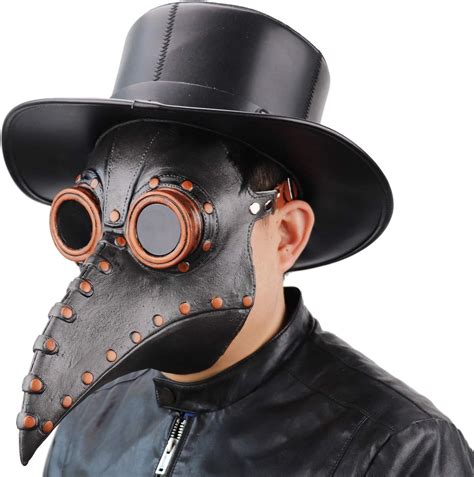 Amazon.com: NECHARI Plague Doctor Crow Mask, Steampunk Long Nose Bird ...