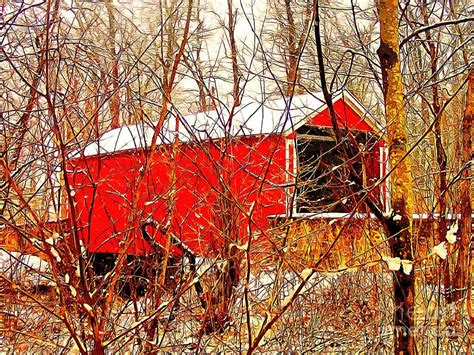 Ashland Bridge Through Snowy Woods Photograph by Sea Change Vibes ...