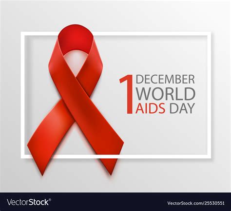 Hiv awareness red ribbon world aids day concept Vector Image