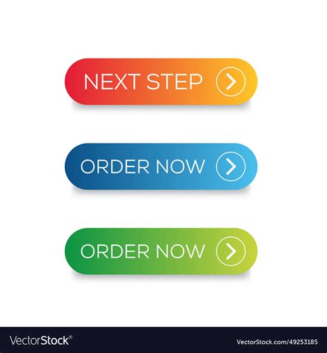 Next step button set or next step web button set Vector Image