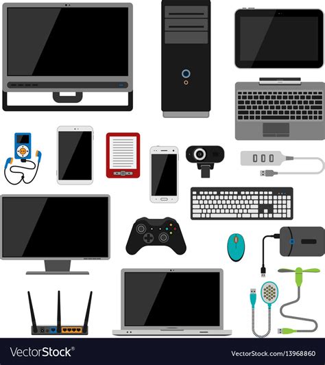 Electronic gadgets icons technology electronics Vector Image