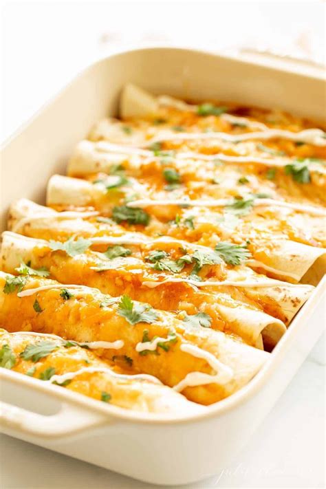 Fast and Easy Chicken Enchilada Recipe | Julie Blanner | Easy chicken enchilada recipe ...