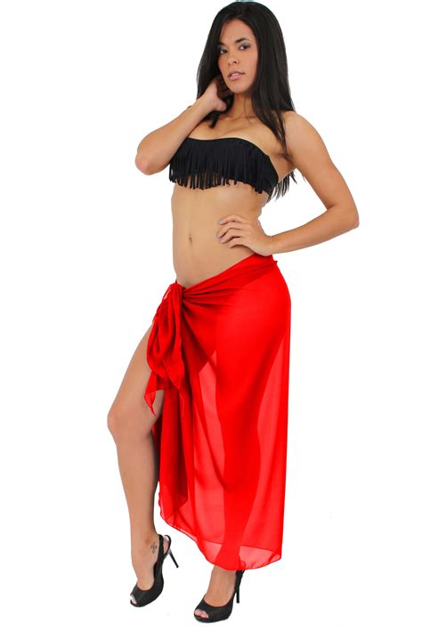 ULTRALIGHT Chiffon Solid Sarong -Cover-up - Wrap - Pareo: Long Length ...