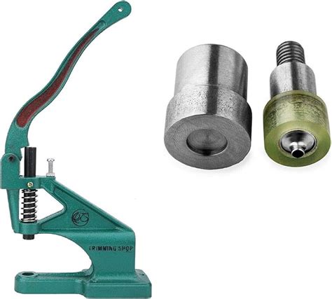 Trimming Shop Green Hand Press Machine for 7mm Double Cap Tubular Rivet Studs Tool Die Set Kit ...