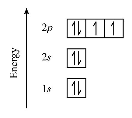 Draw an energy level diagram for an unhybridized and hybridized O atom. | Homework.Study.com